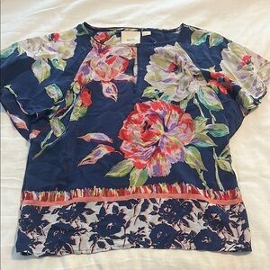 Anthropologie Maeve Silk Flutter Sleeve Blouse